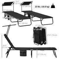 Ensemble de 2 chaises longues pliantes