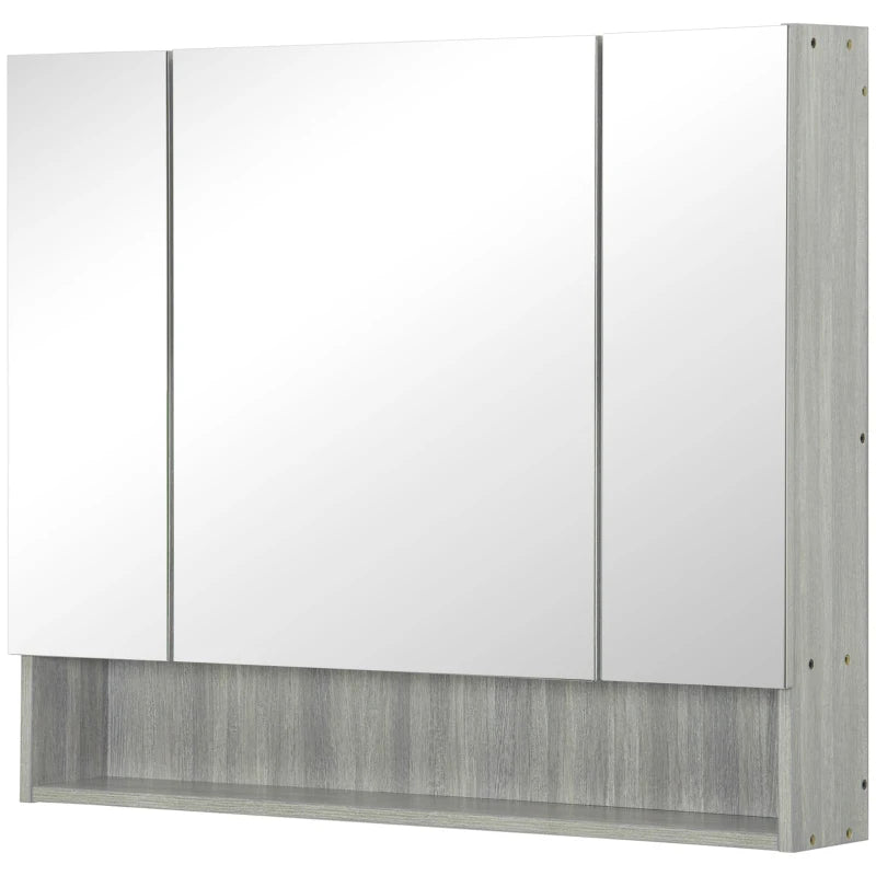 Armoire à pharmacie murale avec miroir, grise