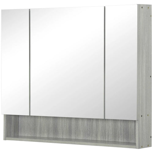 Armoire à pharmacie murale avec miroir, grise
