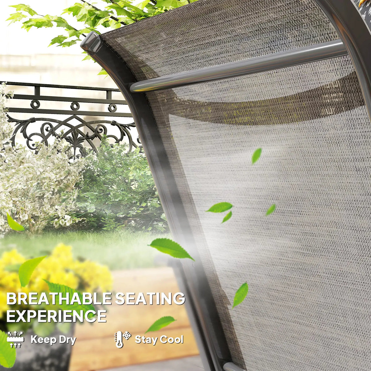 Ensemble de 2 chaises de patio avec accoudoirs et dossier haut, pour jardin, balcon, véranda, bord de piscine, terrasse, marron
