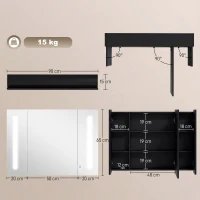 Armoire de toilette murale avec miroir