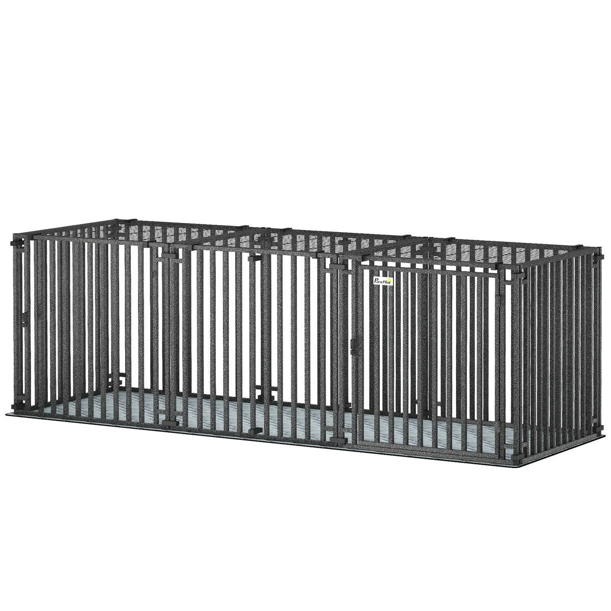 Cage de transport robuste de 211 cm (83 pouces), très grande cage en métal avec tapis pour chiens de grandes races, parc à chiots modulable