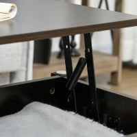 Table basse relevable avec rangement, espresso