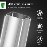 Poubelle de cuisine 20 L en acier inoxydable, argent
