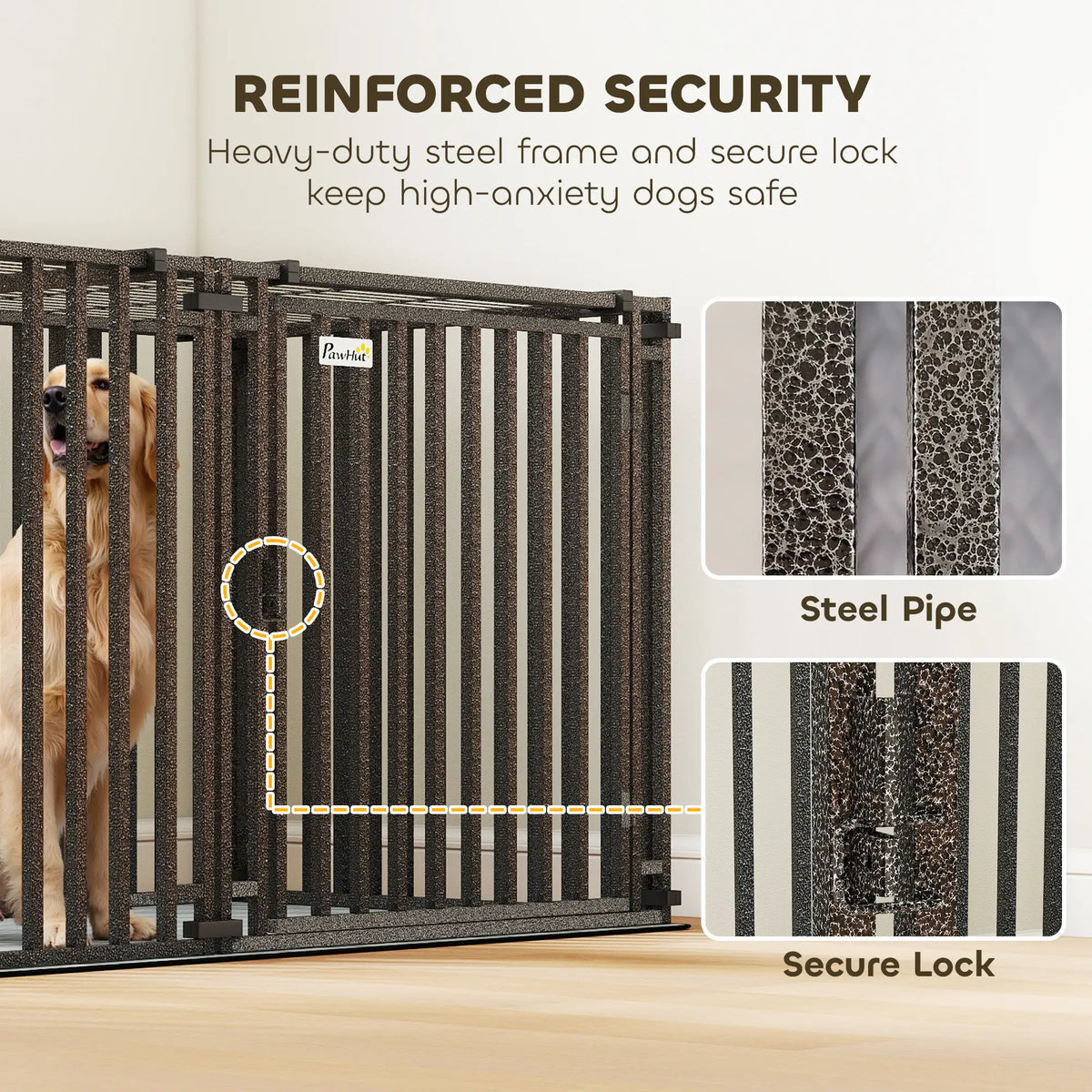 Cage de transport robuste de 211 cm (83 pouces), très grande cage en métal avec tapis pour chiens de grandes races, parc à chiots modulable