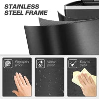 Poubelle 2 x 5,3 gal en acier inoxydable, noire