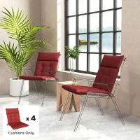 Ensemble de 4 coussins pour chaises, rouge vin