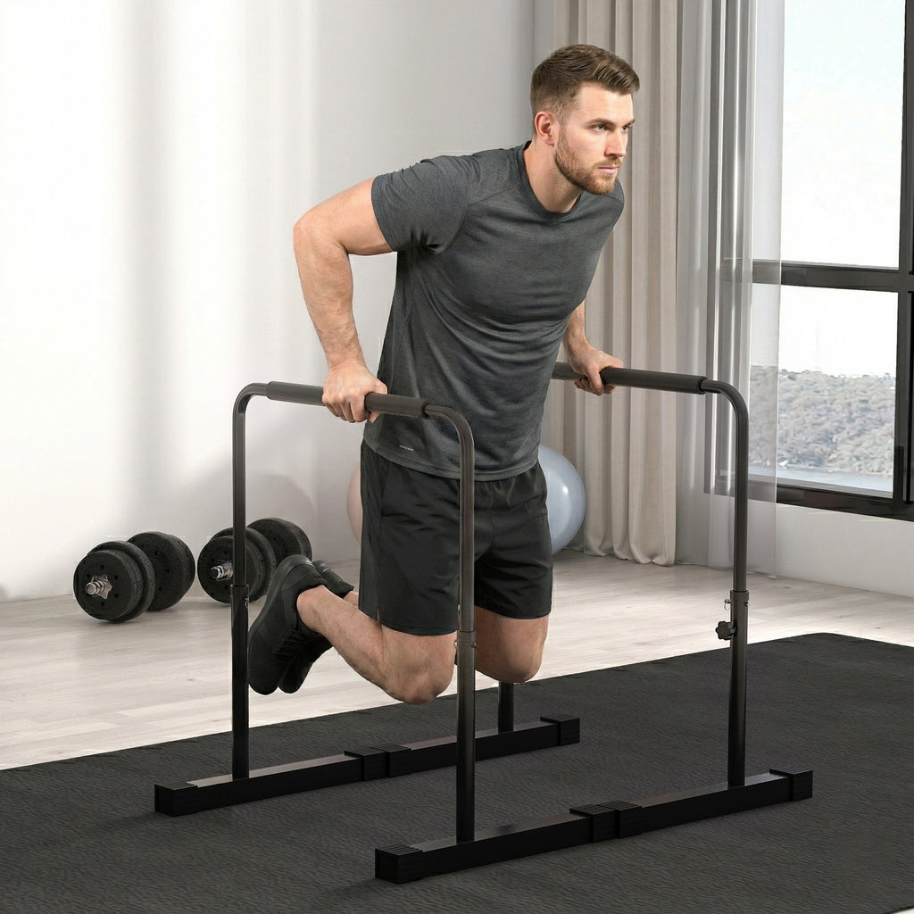 Barres de pompes, barres parallèles réglables avec 4 niveaux de hauteur pour entraînement de fitness à domicile