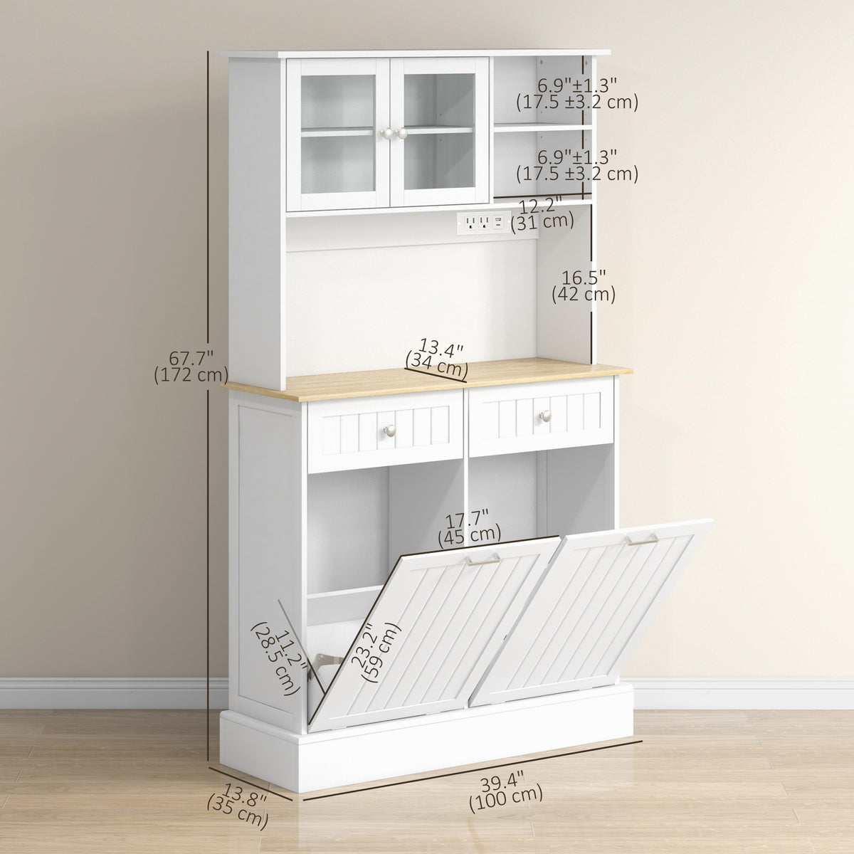Armoire de cuisine blanche avec station de recharge