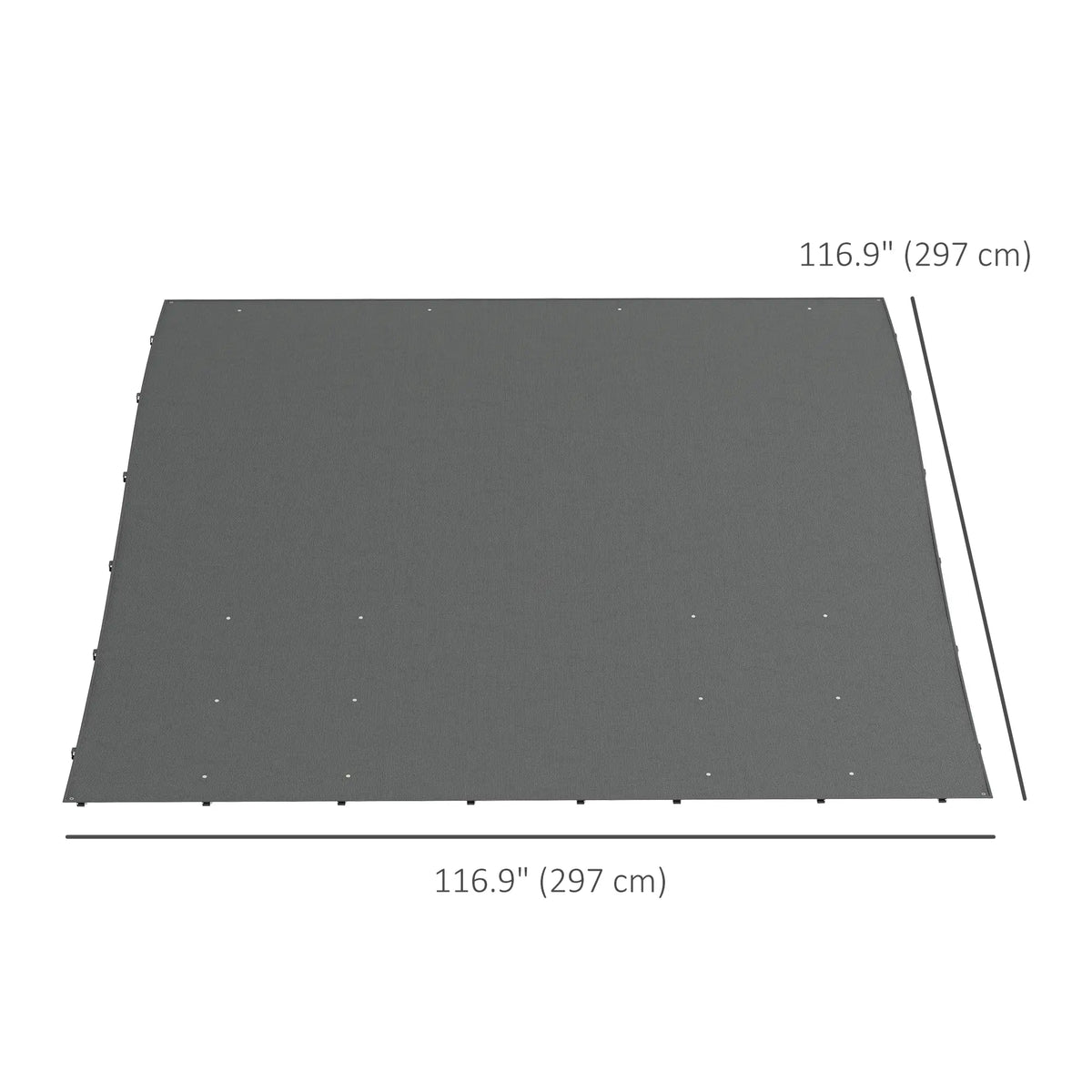 Toile de remplacement pour pergola, protection solaire pour pergola 3 m x 3 m, gris foncé