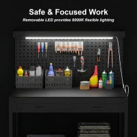 Établi avec éclairage LED et multiprise