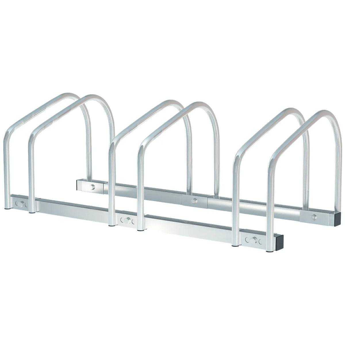 Support de rangement au sol pour 3 vélos, support de rangement pour vélos, fixation au sol, organisateur de garage pour une utilisation intérieure et extérieure, argent