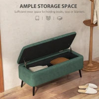 Banc ottoman avec rangement 40 po, vert foncé