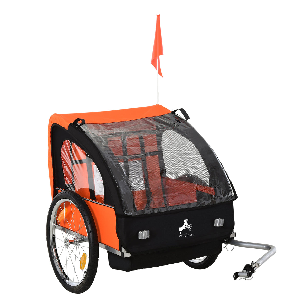 Remorque vélo 2 places orange