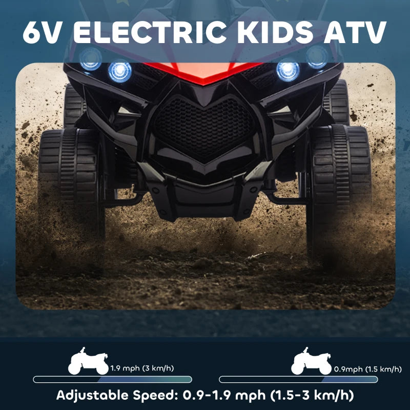 Quad électrique 6V pour enfants, rouge