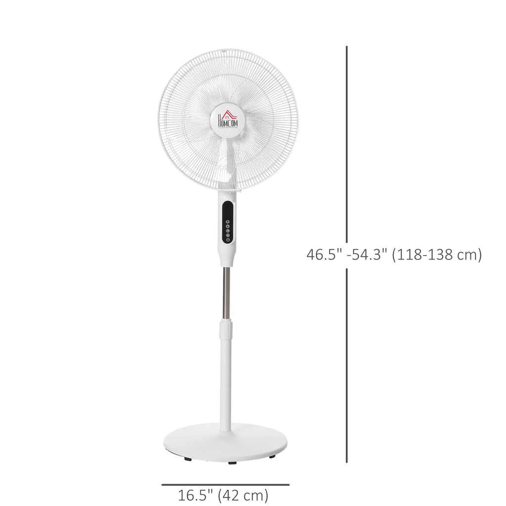 Ventilateur sur pied avec télécommande, ventilateur rafraîchissant sur pied, grand ventilateur électrique pour chambre à coucher, blanc