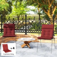 Ensemble de 4 coussins pour chaises, rouge vin