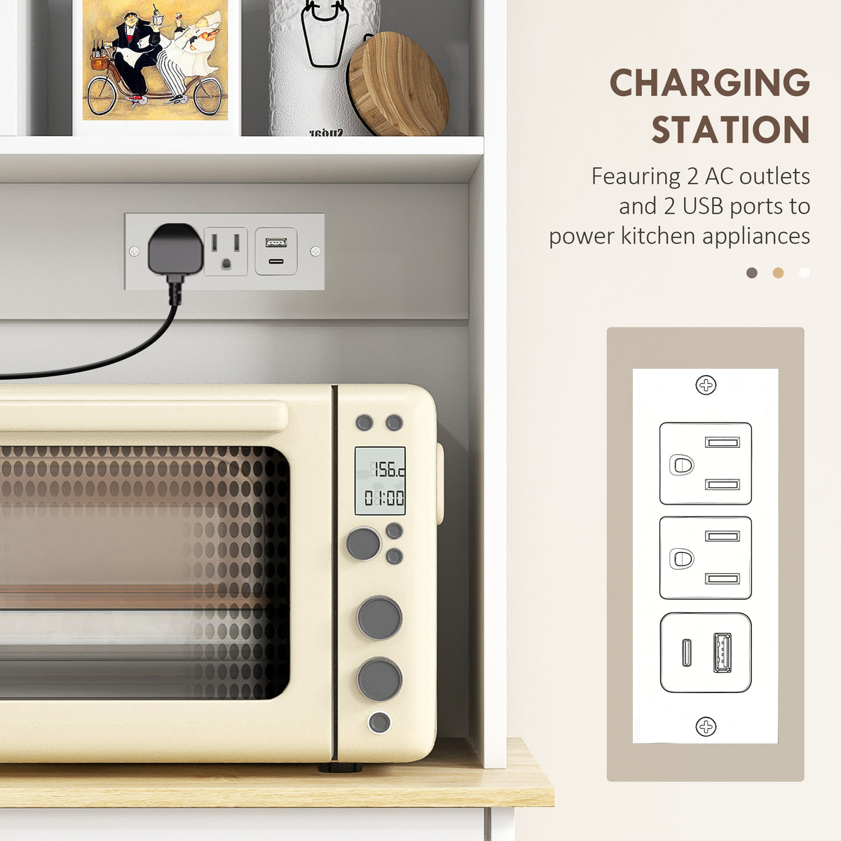 Armoire de cuisine blanche avec station de recharge
