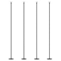 Lot de 4 poteaux lumineux de 2,4 m (8 pi), supports d'éclairage suspendus en acier pour patio, jardin, terrasse, mariage, fête, noir