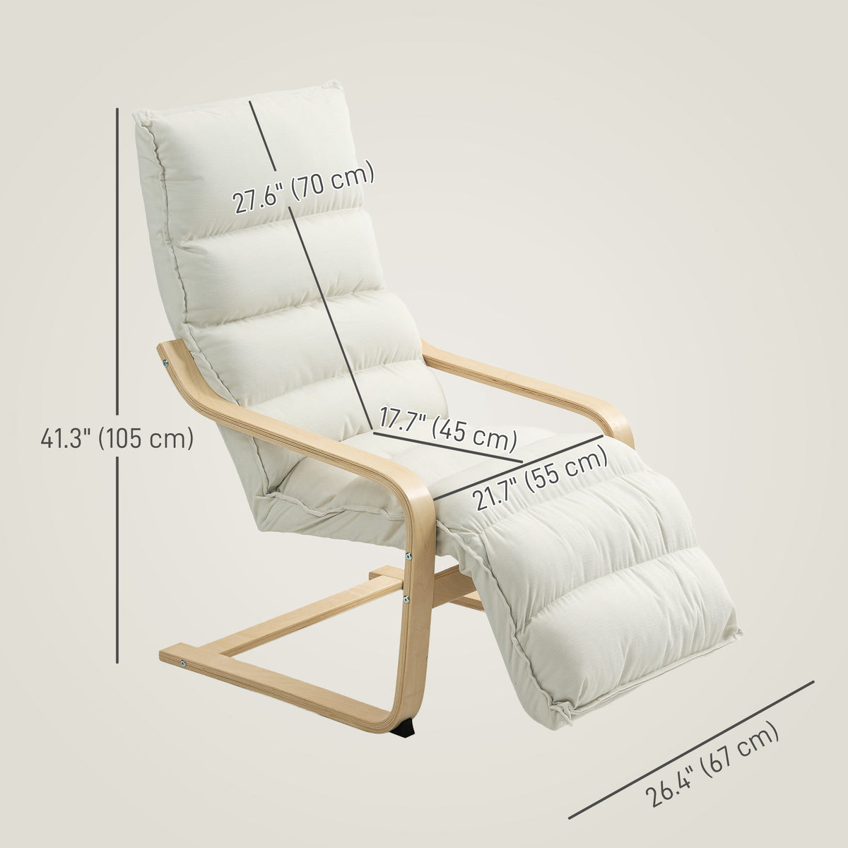 Fauteuil en velours blanc crème