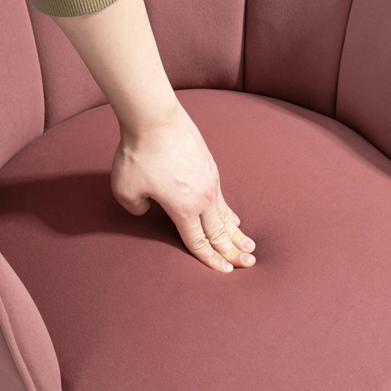 Chaise de vanité moderne, chaise d'appoint en tissu velours avec pieds en bois pour salon, rose