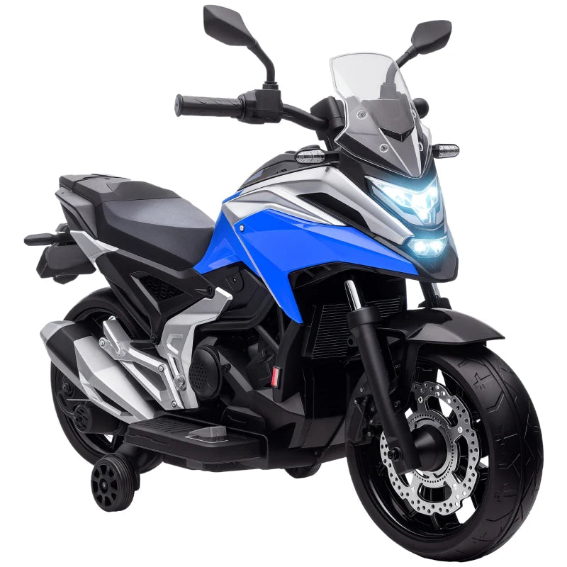 Honda License 12V Ride sur moto pour enfants avec phares Roues d'entraînement musical, pour 3 à 6 ans, bleu