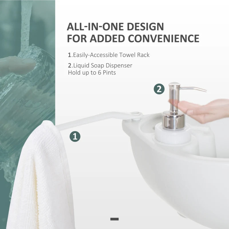Évier de camping portable - Bassin de station de lavage des mains avec réservoir de récupération, distributeur de savon et porte-serviettes