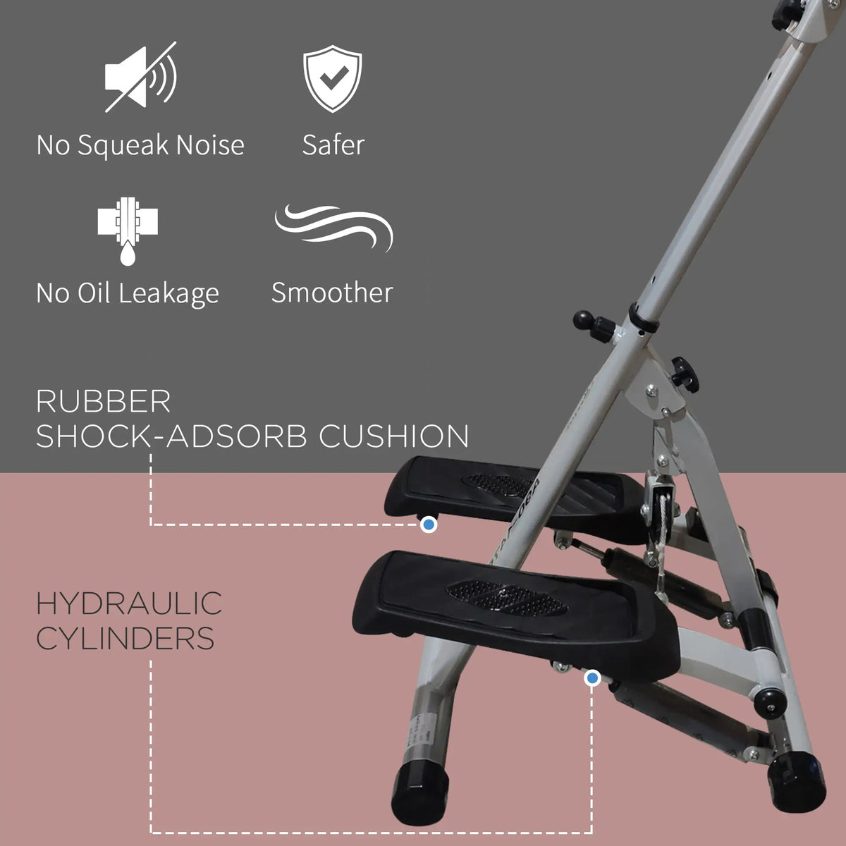 Stepper réglable en hauteur, appareil de fitness avec guidon et écran LCD, noir