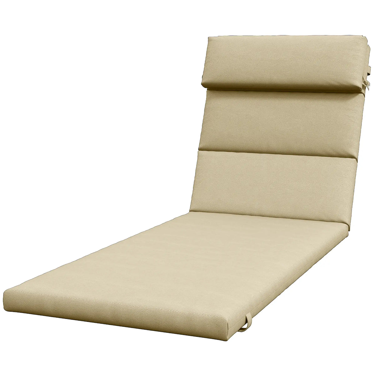 Coussins de rechange pour chaise longue de jardin avec appui-tête et attaches, beige