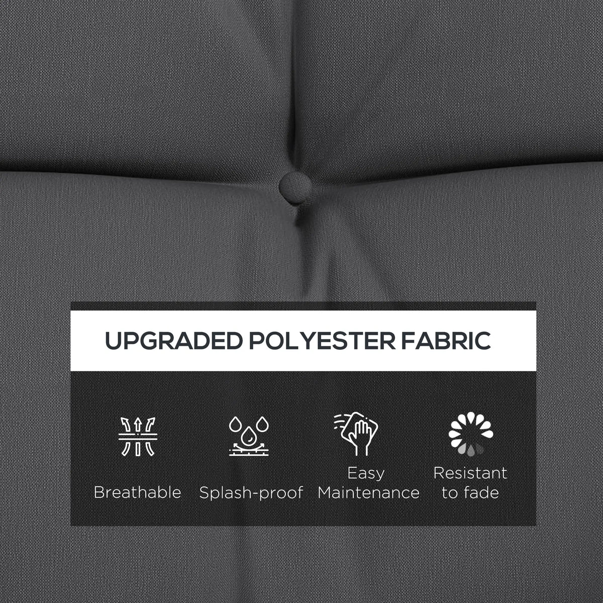 Ensemble de 4 coussins de rechange pour dossier et assise, avec attaches, gris, pour chaises de patio