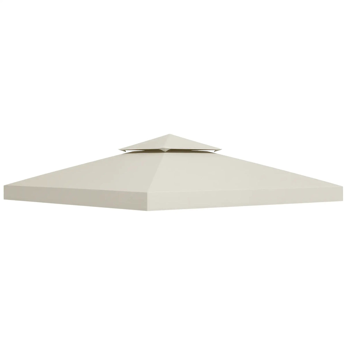 Toit de rechange pour tonnelle carrée à deux niveaux 3 m x 3 m, pare-soleil d'extérieur, blanc crème