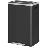 Poubelle 2 x 5,3 gal en acier inoxydable, noire