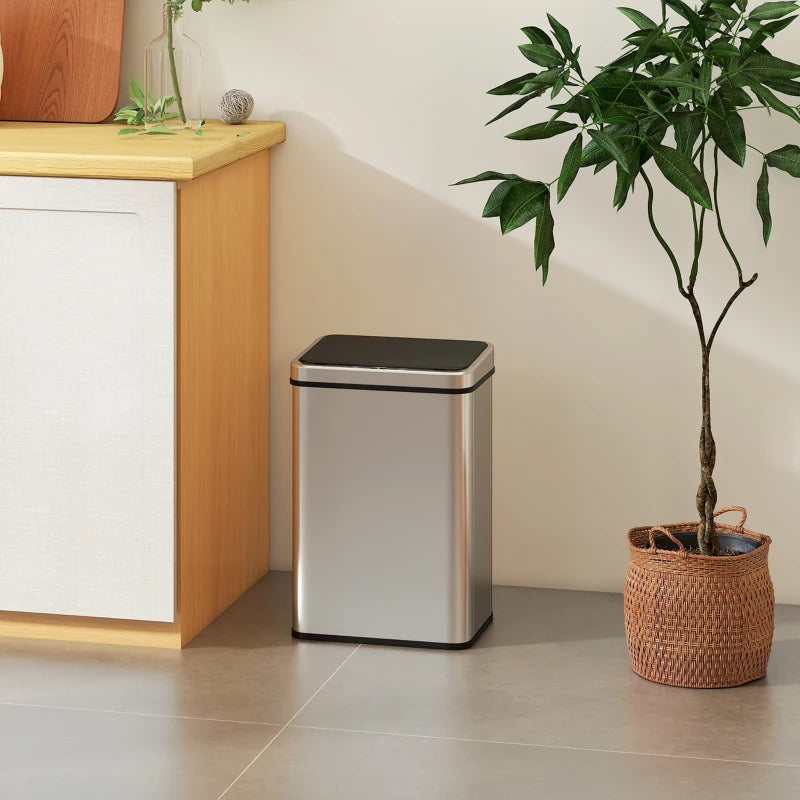 Poubelle automatique 40 L, argent
