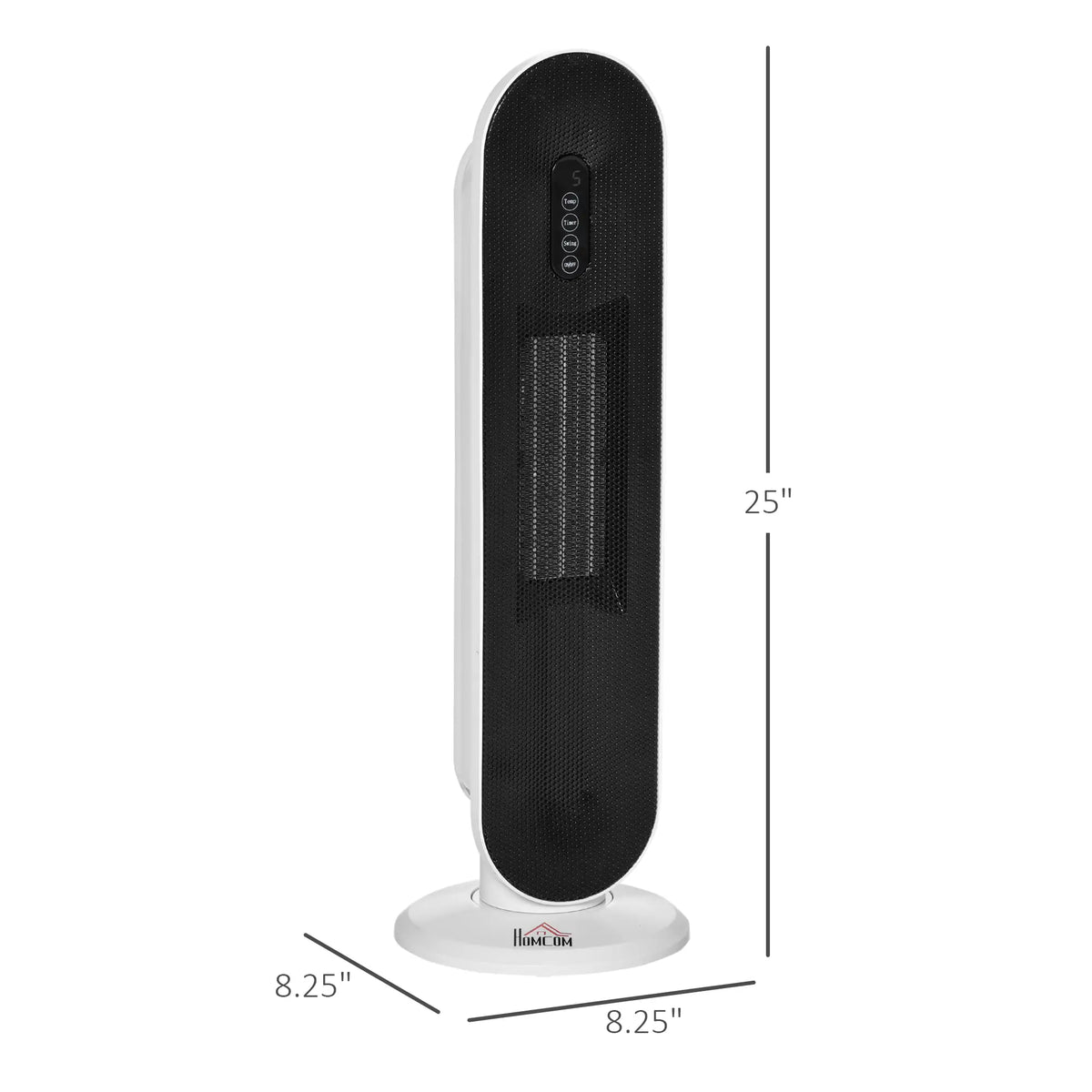 Chauffage d'appoint céramique , radiateur tour d'intérieur avec oscillation à 45°, télécommande, minuterie 24 h, protection anti-basculement et contre la surchauffe, 1500 W/1000 W