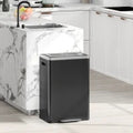 Poubelle 2 x 5,3 gal en acier inoxydable, noire