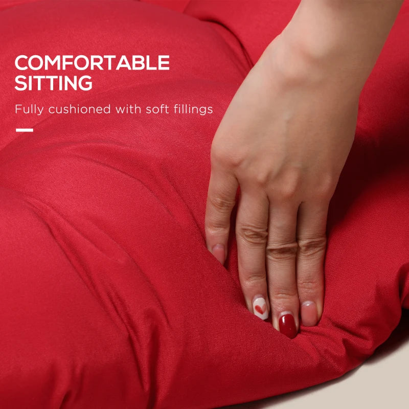 Ensemble de 2 coussins de banc de patio, rouge vin