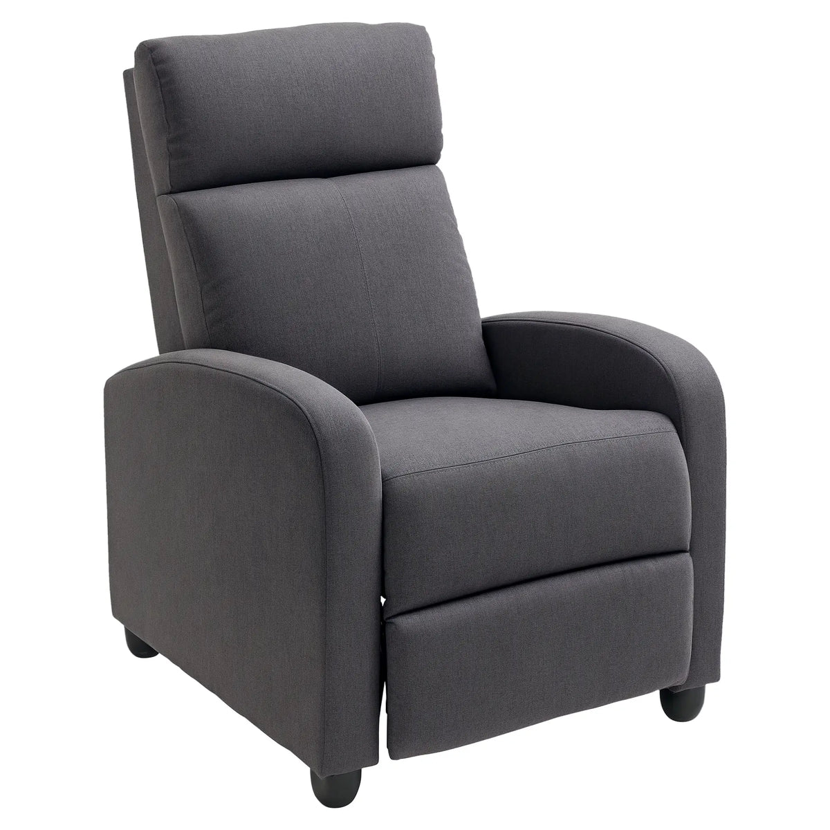 Fauteuil inclinable manuel en tissu, style home cinéma, avec assise rembourrée, pour salon, gris foncé