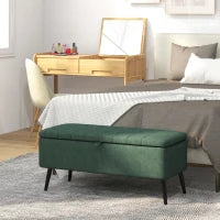 Banc ottoman avec rangement 40 po, vert foncé