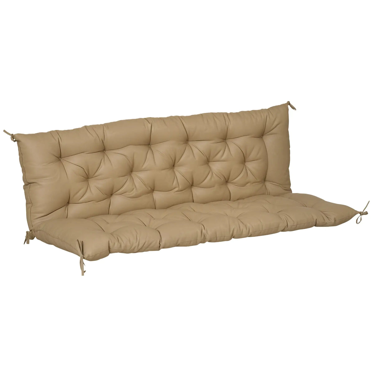 Coussin de balancelle de jardin avec dossier, antidérapant, moelleux, 150 x 98 cm, kaki