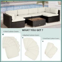 Ensemble de 14 housses de coussins pour canapé de patio