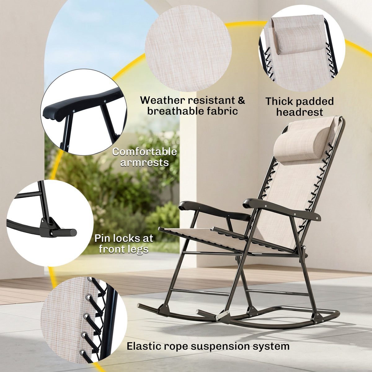 Ensemble terrasse 3 pièces blanc crème