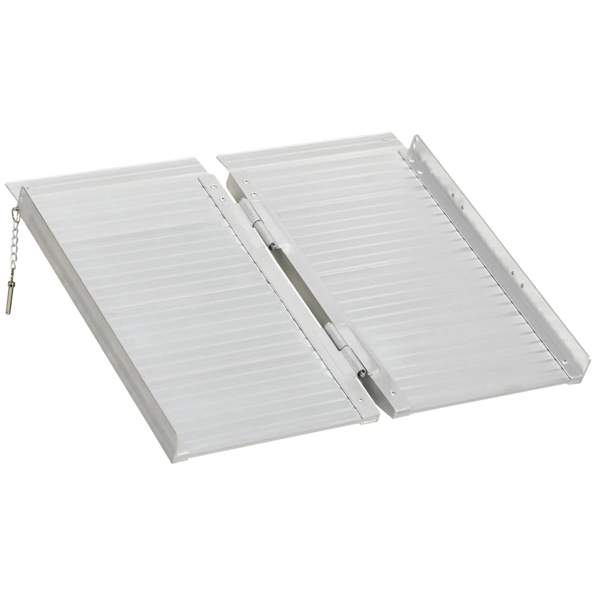 Rampe d'accès pliable en aluminium texturé pour fauteuil roulant, rampe de seuil portable de 60 cm (2 pi), pour scooters, escaliers et portes.