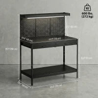 Établi avec éclairage LED et multiprise