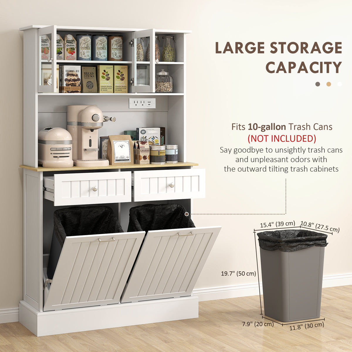 Armoire de cuisine blanche avec station de recharge