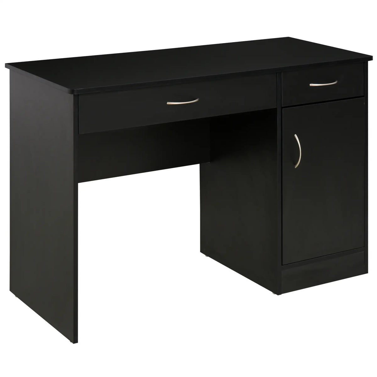 Bureau d'ordinateur avec tiroirs de rangement, table d'étude avec étagère réglable pour bureau à domicile ou chambre, noir