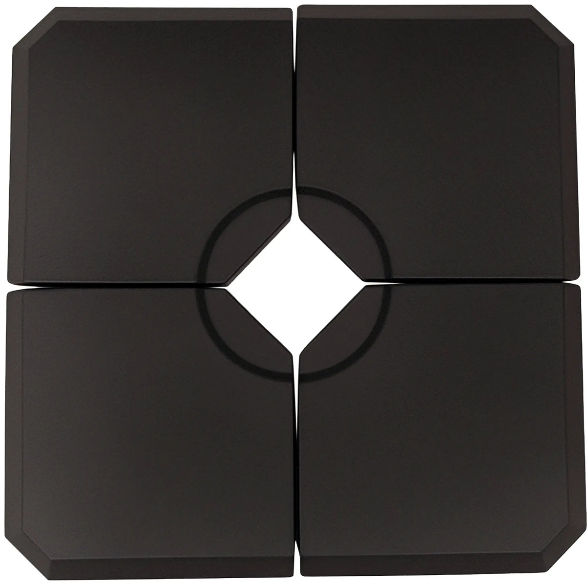 Lot de 4 supports de parasol pour parasol déporté, à remplir de sable ou d'eau, noir