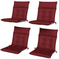 Ensemble de 4 coussins pour chaises, rouge vin