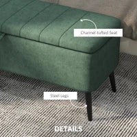 Banc ottoman avec rangement 40 po, vert foncé