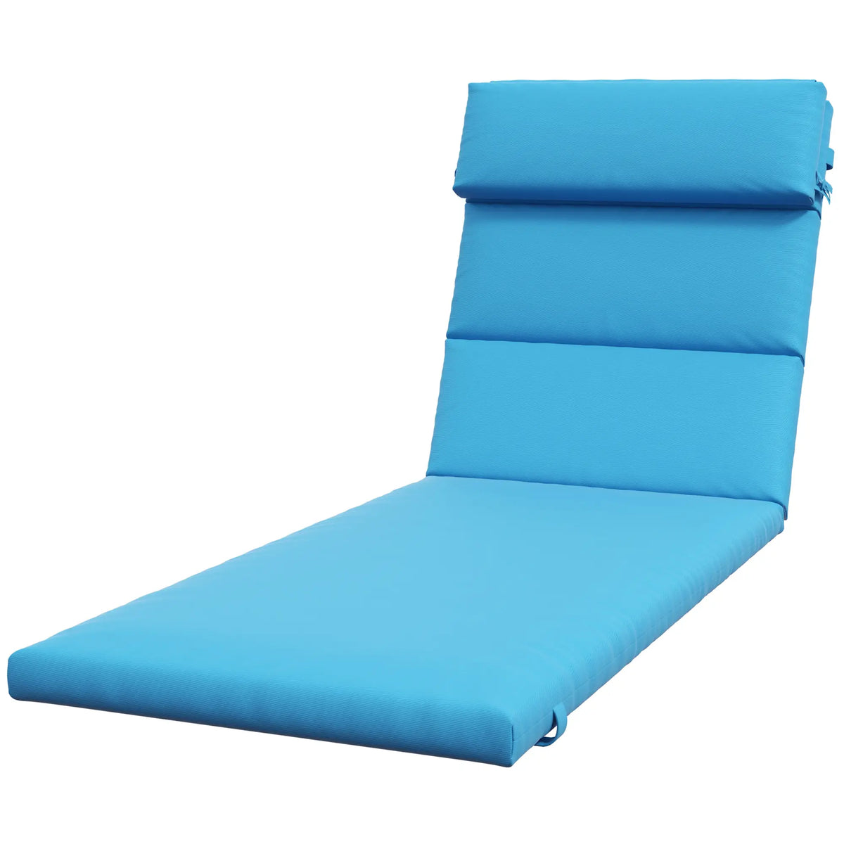 Coussins de rechange pour chaise longue de patio, avec appui-tête et attaches, turquoise