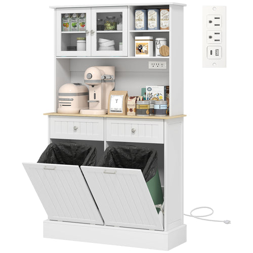 Armoire de cuisine blanche avec station de recharge